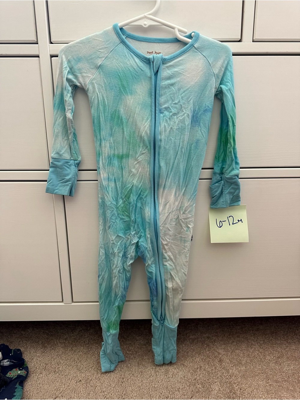 Little Sleepies Tie-Dye Blue One-Piece Zip Pajamas